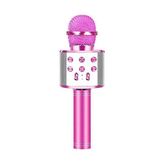 Odea WS-858 Bluetooth Karaoke Mikrofon – Kablosuz Hoparlör, Yankı Efektli, Gürültü Önleyici, 1800MAH Şarjlı, Ios & Android Uyumlu (Pembe)