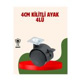 OEM 4 Cm Kilitli Döner Ayak 4 Adet Sehpa Ve Mobilya Ayağı