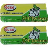 Ögem Orta Boy Çöp Poşeti 55X60 20'li 2 Rulo 40 Adet