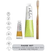 OHLALA Pistachio Mint 75ml + Cinnamon Mint 15 ml + Bambu Diş Fırçası Pause Set
