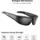 Oho Sunshine 628 4K Ultra Hd Kameralı Akıllı Güneş Gözlüğü - 128GB Hafıza, TR90 Esnek Çerçeve, Uv Korumalı - Siyah