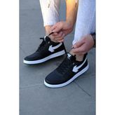 Oksit Creed Kalın Taban Erkek Sneaker - Siyah - Beyaz