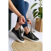 Oksit Erda Basic Bağcıklı Kadın Sneaker - Siyah - Beyaz