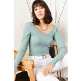 Olalook BLZ-19000722 Su Yeşili Kadın Bluz