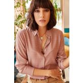Olalook GML-19000402 Gül Kurusu Kadın Gömlek