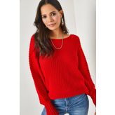 Olalook KZK-19000399 Kırmızı Kadın Kazak