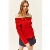 Olalook KZK-19000708 Kırmızı Kadın Kazak
