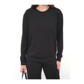 OLİZZA Kadın Siyah Sweat Trend Modal Kumaş Oversize Basic Günlük Bisiklet Yaka Sweatshirt