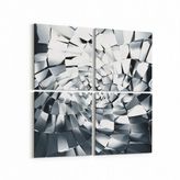 Olla 10093K4 Abstract Görsel Kare 4 Parça 65x65 cm Kanvas Tablo