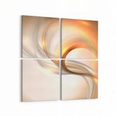 Olla 10109K4 Abstract Görsel Kare 4 Parça 65x65 cm Kanvas Tablo