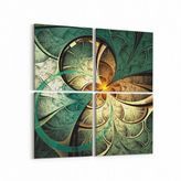 Olla 10111K4 Abstract Görsel Kare 4 Parça 65x65 cm Kanvas Tablo