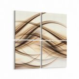 Olla 10182K4 Abstract Görsel Kare 4 Parça 65x65 cm Kanvas Tablo