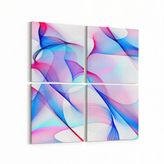 Olla 10311K4 Abstract Görsel Kare 4 Parça 65x65 cm Kanvas Tablo
