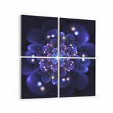 Olla 10368K4 Abstract Görsel Kare 4 Parça 65x65 cm Kanvas Tablo