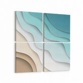Olla 10401K4 Abstract Görsel Kare 4 Parça 65x65 cm Kanvas Tablo