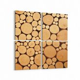 Olla 11995K4 Ahşap Desen Görseli Kare 4 Parça 65x65 cm Kanvas Tablo