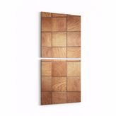 Olla 12035K2D Ahşap Desen Görseli Kare 2 Parça Dikey 30x65 cm Kanvas Tablo
