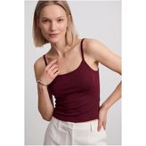 OLYNN Bordo Ultra Premium Soft Askılı Bluz