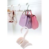 Omilife Yeşil 360 Derece Kemer Kravat Çanta Şapka Askılığı Dolap Organizeri 13x6.5x3.5 cm - Bej