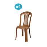 Omnipazar Mt-Gf187 Agosto Plastik Bahçe Balkon Sandalye 4'Lü Set