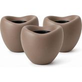 Omnipazar SO-LALE02 Lale Saksı Plastik Modern Iç Kovalı 25 Lt Mocha 3 Adet