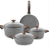 Oms 3105/G Granit 7 Parça Gri Tencere Seti