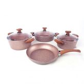 Oms OMS-0136 7 Parça Rose Granit Tencere Seti