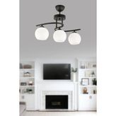 Ömür Avize Hestia Modern 3lü Camlı Avize - 1 - Beyaz