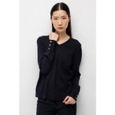 On Kadın V Yaka Basic Triko Kazak 10316 Lacivert