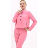 Önder Özsoy Boydan Düğmeli Mini Ceket-Pembe - 1010100 - 52