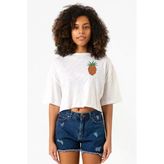 One Piece Anime Bara Bara Devil Fruit Beyaz Kırçıllı Kadın Crop Tshirt