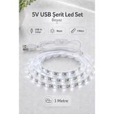 Onerous 1 M 5V Beyaz LED Şerit, Anahtarlı, USB