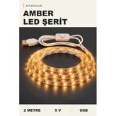 Onerous 2 M 5V Amber Led Şerit, Anahtarlı, Usb