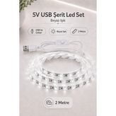 Onerous 2 M 5V Beyaz LED Şerit, Anahtarlı, USB