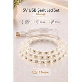 Onerous 2 M 5V Günışığı LED Şerit, Anahtarlı, USB - Sarı
