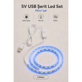 Onerous 2 M 5V Mavi LED Şerit, Anahtarlı, USB