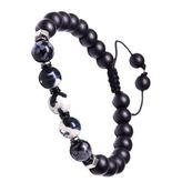 Oniks Taşı Zebra Jasper Ve Obsidyen Bileklik