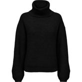 Only Kadın Oversize Boğazlı Yaka Örme Triko Kazak Akrilik Polyester Karışımlı - Siyah