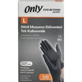 Only L 100 Lü Siyah Pudrasız Nitril Eldiven