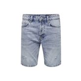 Only & Sons 22024848_ONSEDGE L. BLUE DESTROY 48 Rahat Erkek Denim Şort