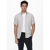 Only & Sons Düz Açık Mor Erkek Gömlek 22009885_ONSCAIDEN SS SOLID LINEN S