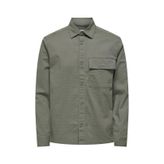 Only & Sons Normal Yeşil Düz Erkek Gömlek ONSHARPER RIPSTOP WORKER OVERSHIRT