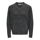 Only & Sons Onsmove Rlx Brushed V-Neck Knıt Erkek Siyah Kazak - 22035138