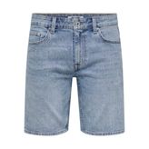 Only & Sons Regular Fit Jean Şort, L, 22032927, Açık Mavi, Erkek
