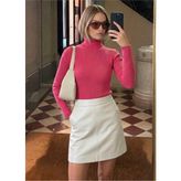 Onno Style Fitilli Balıkcı Yaka Basic Kazak - Fuşya - 2XL