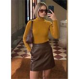 Onno Style Fitilli Balıkcı Yaka Basic Kazak - Turuncu