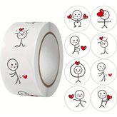 Onomo Kibrit Adam Kalpli Sticker 2.5cm 50 Adet Eğlenceli Tasarım ile Projelerinizi Renklendirin
