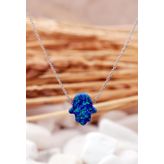 Opal Taşlı Bereket Eli Rodyumlu Gümüş Kolye 7385