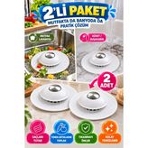 Open Home Concept 2'li Lavabo ve Küvet Tıkacı Süzgeci Beyaz Silikon Saç Tutucu Mutfak/banyo Duşakabin Gider Süzgeci Set - 500 ml