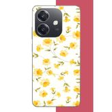Oppo A3 Uyumlu Sarı Çiçek Pattern Baskılı Silikon Kılıf